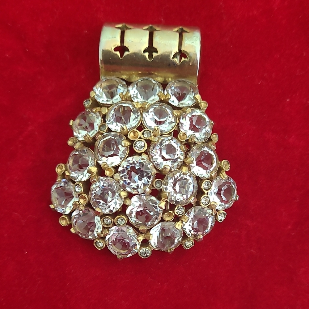 Vintage Rhinestone Dress Or Fur Clip - Picture 10 of 16